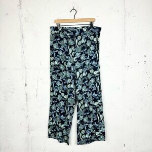 J Jill Wide Leg Paisley Print Wide Leg Crop Trousers Size Large